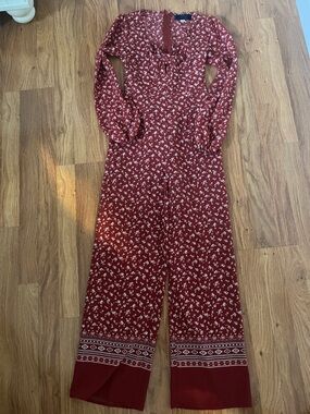 Floral Long-Sleeve Jumpsuit